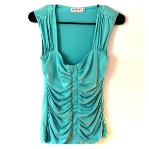 Three Pink Hearts Women’s Ruched Tank